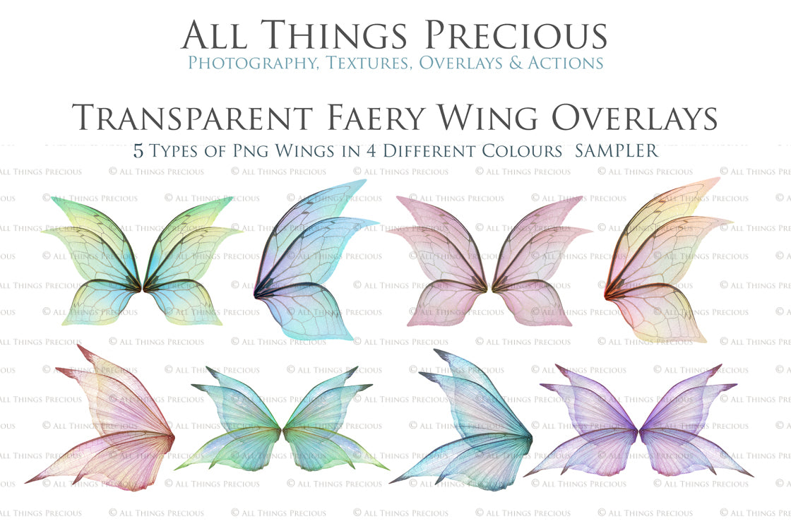 Digital Fairy Wings Overlays clipart. Png transparent see through files for photoshop. Butterfly Angel, Color, Print Photography editing. High resolution, 300dpi. Printable, Photography Graphic design assets, add on stock resources. Magical Scrapbooking design. Faery Photographer edit. Colorful Big Bundle. ATP Textures